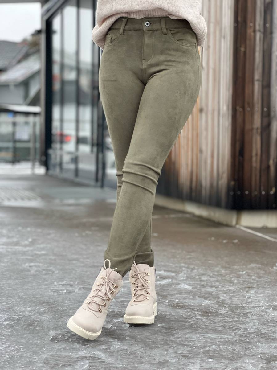LUCY SUEDE BUKSE - OLIVEN