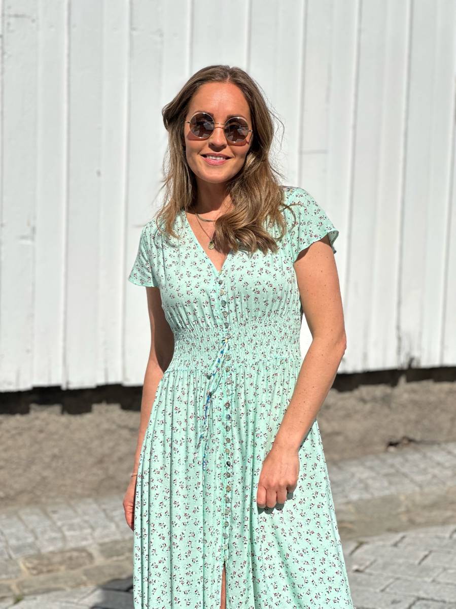 LAST QUEEN LANG KJOLE M/VOLANG - MINT MIX